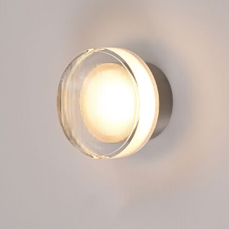 Moderne LED Wandleuchte Runde Wandlampe Kreative Silber Wandbeleuchtung Warmweißes Licht Ø13.5cm