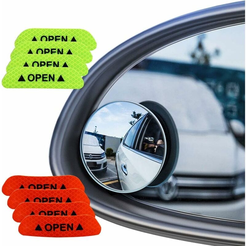 Toter-Winkel-Spiegel (4 Stück), wasserdichter, um 360° drehbarer konvexer  Spiegel für Allzweckfahrzeuge, runder HD-Glas-Weitwinkelspiegel 