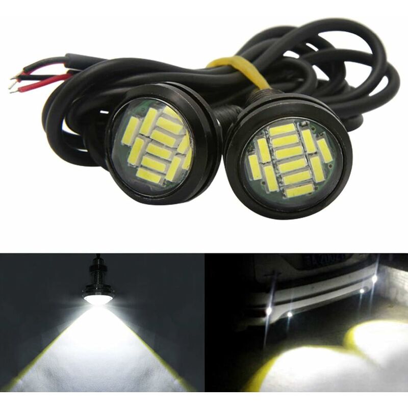 2er-Pack 23 mm Eagle Eye 4040-12SMD LED-Birnen, hohe Leistung für  Rücklichter, Tagfahrlicht, Nebelscheinwerfer, Bremslichter, Auto, Motorrad  – 9 W, weiße Farbe