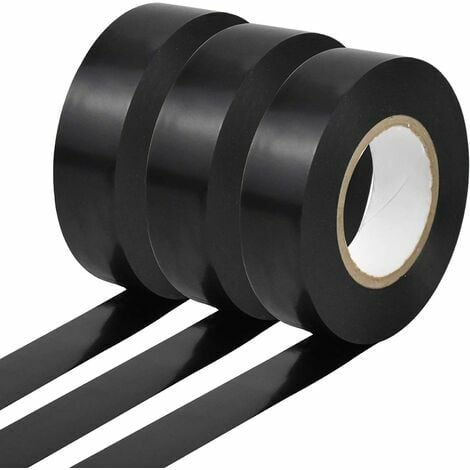 Rollen Isolierband, 20 m x 19 mm, schwarzes Isolierband,  hochtemperaturbeständiges Klebeband, Baustellenelektrikerband,  PVC-Klebeband für Draht- und