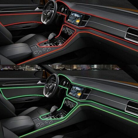 EL-Drahtseil-Neonröhren-Lichtstreifen für Automobil-Innenraum, Auto-Cosplay-Dekoration  mit USB-Adapter (rot, 3 m) CHAM