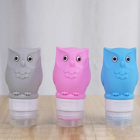 UNNKUE Cute Owl Silikon Reiseflaschen Behälter Shampoo Tubes Auslaufsicher  Nachfüllbar LMLY