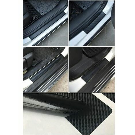 Stück 4D Carbon Aufkleber Klebefolie für Universal Auto  Autotürschwellenschutz Schwarz DRIVE