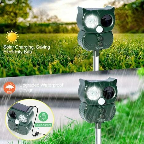 Ultraschall Solar Tiervertreiber, Katzenschreck für Garten,Marderschreck  bis zu 10m Reichweite (Grün) : : Garten