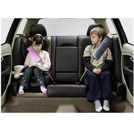 DOPA 2 Stück Kindersitz, Kindergurt, Fahrzeuge, Schultergurt,  Auto-Sicherheitsgurt, Kissen, abnehmbar, waschbar und praktisch (Grau und