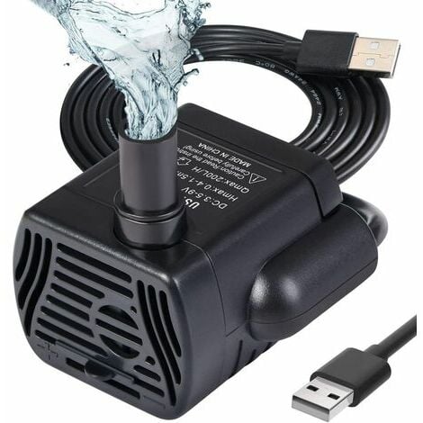 Tauchwasserpumpe, Aquariumpumpe, verstellbar, 200 l/h, 3 W, besonders  leise, Catit USB-Pumpe für Teich, Aquarium
