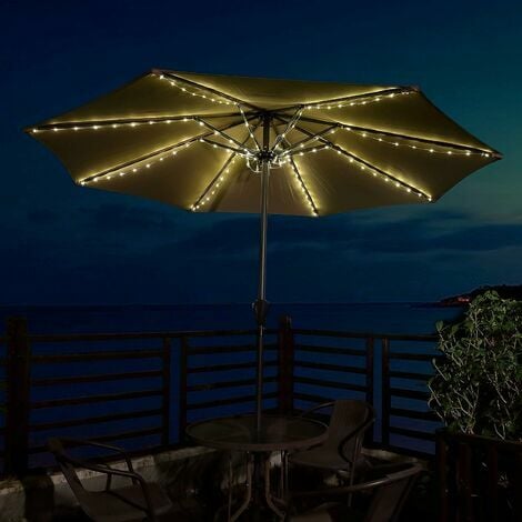 Terrassenschirm-Lichter, kabellose LED-Regenschirm-Terrassenleuchte 8 Helligkeitsmodi, Außenbeleuchtung, Fernbedienung, LYLM
