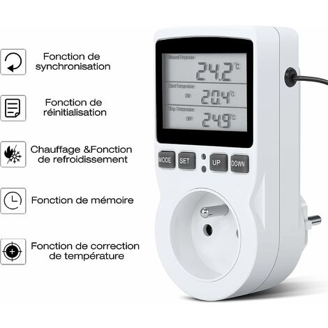 MODOU - Thermostatsteckdose, digitaler Temperaturregler
