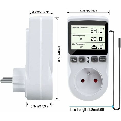 Steckdose Temperatur regler Sensor Timer-Thermostat Elektrischer Stecker in