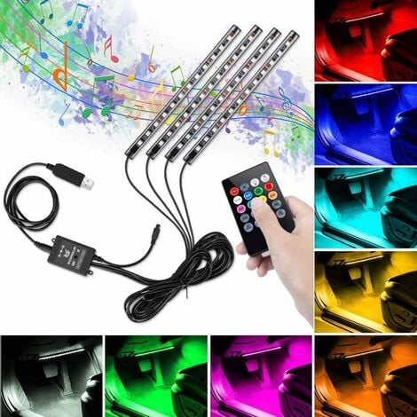 Auto-LED-Atmosphärenlichter, 5-teiliges USB-Beleuchtungs