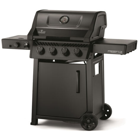 Napoleon – Barbecue à gaz 4 brûleurs 13,6 kW – Brûleur latéral Sizzle Zone – Grilles en inox 2700 cm² – Pour 13 à 14 personnes