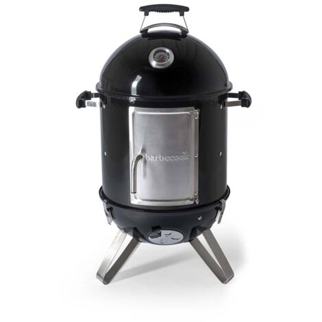 Fumoir Oskar S 40 cm – Hauteur 88 cm – Cuve en acier émaillé – Alimentation en air réglable – Thermostat intégré pour fumage parfait – Barbecook (1/8)