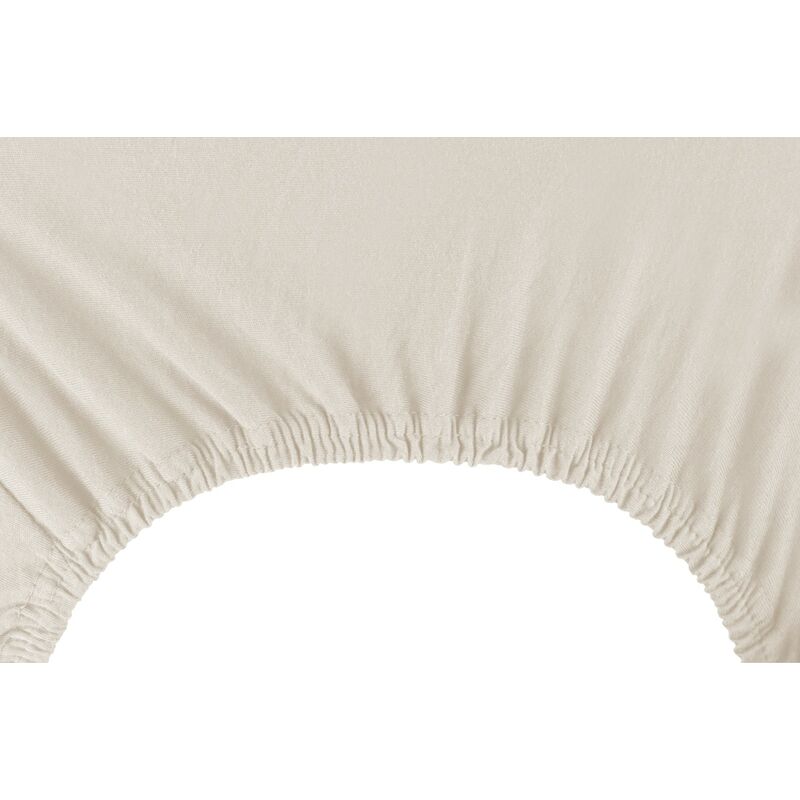 Drap housse 120x200cm uni pur coton ALTO ivoire Crème