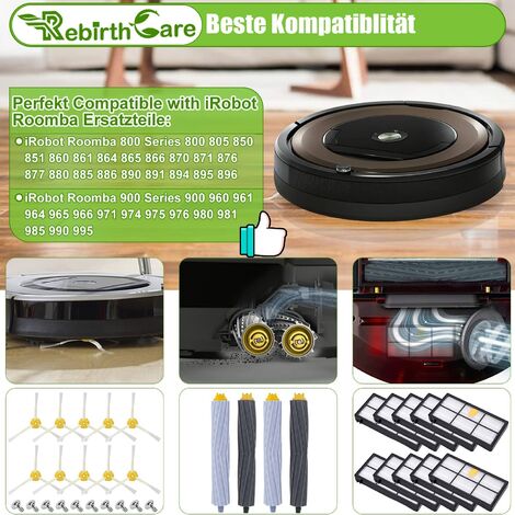 vhbw 3x filtre compatible avec iRobot Roomba 866, 886, 900, 980