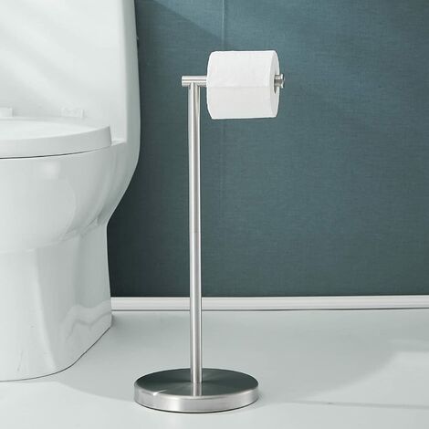 Rainsworth porte papier toilette sur pied avec rangement pour 4 rouleaux,  2-in-1 porte rouleau papier toilette sur pied en bois, hbt 71,6 x 15,5 x  15,5cm, distributeur papier toilette en bambou - Conforama