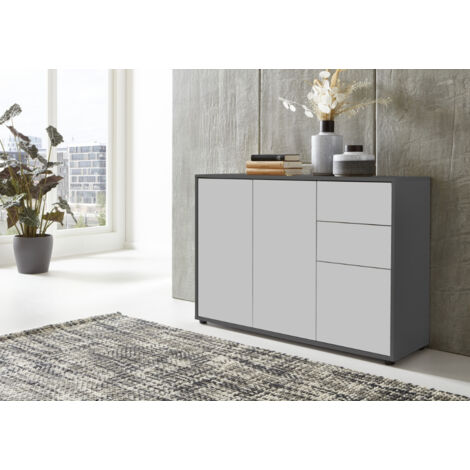 BMG Möbel Kommode »Mailand 10 Antrazit mit weißen Fronten, Schubladenkommode Anrichte Sideboard