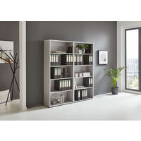 BMG Möbel Regalwand, Office Edition Set 1, hoch, Büroschrank/Büromöbel/Regal, grau