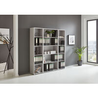 BMG Möbel Regalwand, Office Edition Set 3, Büroschrank/Büromöbel/Regal, grau