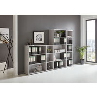 BMG Möbel Regalwand, Office Edition Set 4, Büroschrank/Büromöbel/Regal, grau