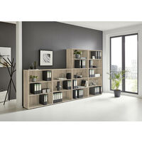 BMG Möbel Regalwand, Office Edition Set 5, Büroschrank/Büromöbel/Regal, eiche sonoma
