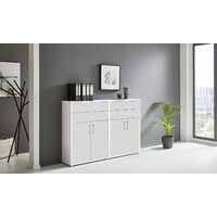 BMG Möbel Regalwand/Schrankwand, Office Edition Set 17, weiß / weiß matt