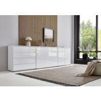 BMG Möbel Sideboard »Mailand Set 7«, grifflos, Korpus weiß matt und weiß lackierte Hochglanzfronten