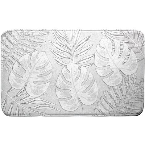 Tapis de bain 45 x 75 cm Feuilles d ambre (1/4)