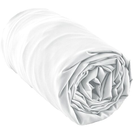 Drap Housse en viscose 140 x 190 cm Salome blanc