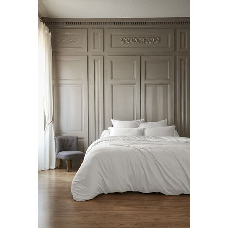 Drap Housse en viscose 140 x 190 cm Salome blanc
