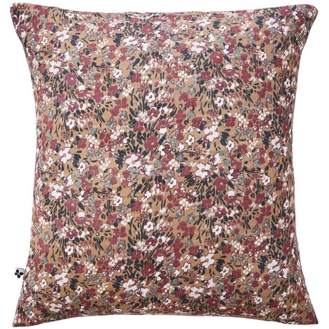 Taie d'oreiller gaze de coton 60 x 60 cm Capucine camel (1/3)