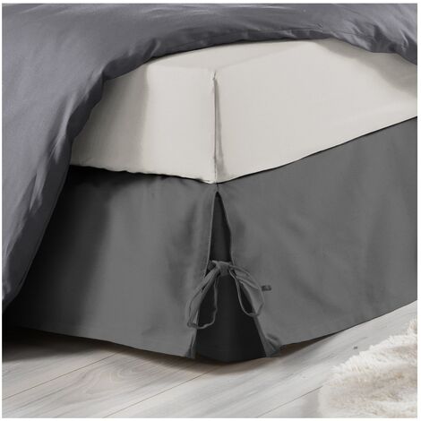 Tour De Lit Cache-sommier 90 X 190 Cm – Retombée 30 Cm, Gris Anthracite, 100% Coton élégant - 9