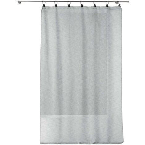 Panneau a anneaux rideau Voile 140 x 240 cm Linkae gris (1/4)