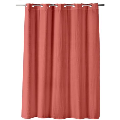 Rideau de douche clipsable 180 x 200 cm Dotty terracotta (1/4)