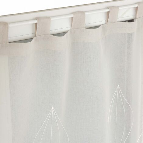 EMEMA Lot de 2 Rideaux en Voile Transparent en Lin Transparent à