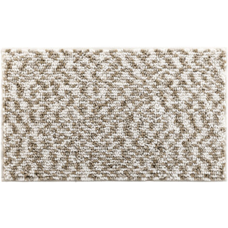 Tapis de bain microfibre 45 x 75 cm Frizza blanc/sable (1/3)