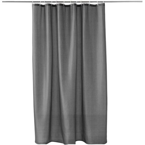 Rideau de douche avec crochets 180 x 200 cm Yalline anthracite (1/4)