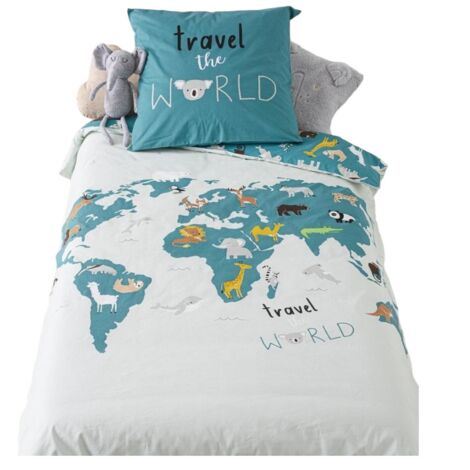 Housse De Couette Bedlam Farmer Truck 140x200 Cm - Parure De Lit Enfants Tracteurs Et Animaux De La Ferme