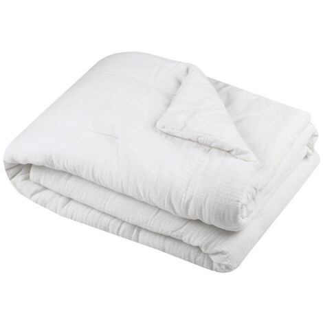 Plaid ou Edredon en gaze de coton 125 x 150 cm Pop color ecru (1/3)
