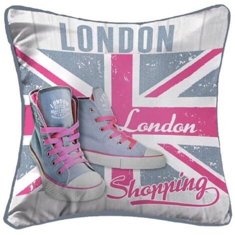 Coussin passepoil 40 x 40 cm Londres girly (1/2)