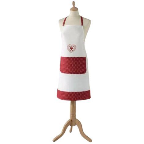 Tablier de cuisine Chef Mama rouge pour femme avec toque / bonnet de cuisine blanc