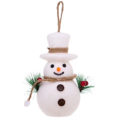 Paysage De Noël Avec Bonhomme De Neige Agitant Au Père Noël Dans Le