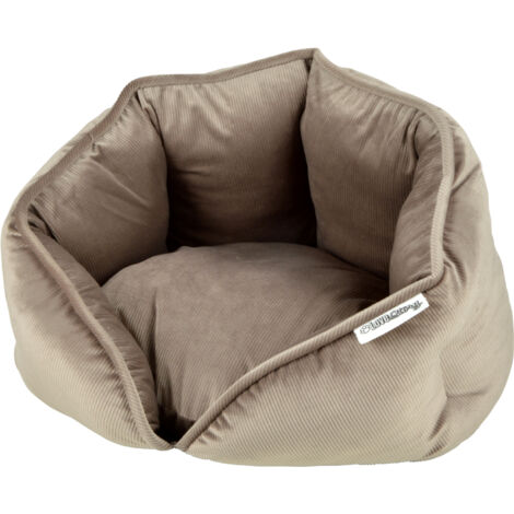 Coussin rond cotele chat ou chien D 40 cm Crafty noisette