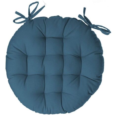 Galette De Chaise Ronde Déhoussable - Mousse Mémoire, Diamètres 30 à 60cm, Tissu Coton Doux, Gris Clair