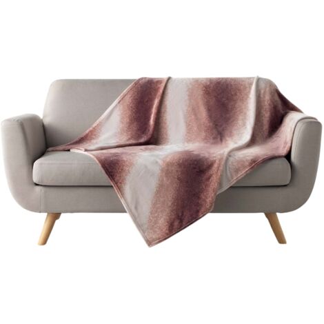 Plaid flanelle 125 x 150 cm Louane rose (1/3)