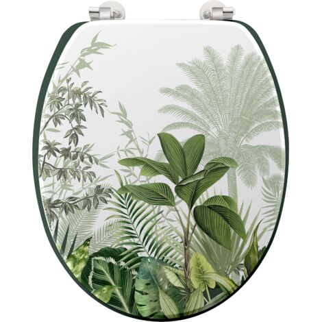 Douceur D'Intérieur – Abattant WC 37 x 46 cm en MDF imprimé effet béton – Charnières métal – Résistant à l'humidité – Pour usage intensif (1/5)