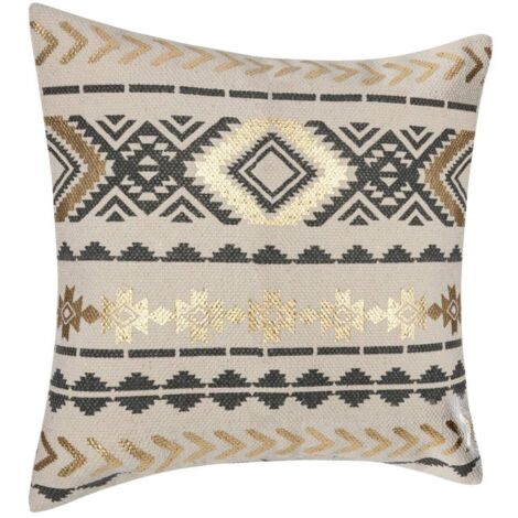 Housse de Coussin Etnik gold 40 x 40 cm gris (1/3)
