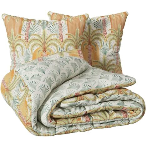 Housse couette + 2 taies percale de coton 240 x 220 cm Janice (1/4)