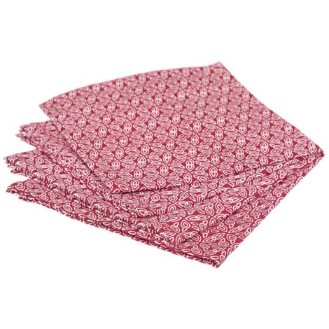 4 Serviettes de table Graphique rouge (1/2)