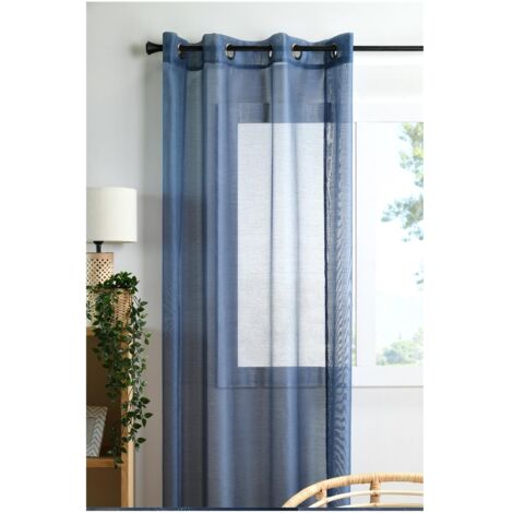 Rideau Marseillais Tissé Bleu 225 X 140 Cm - Fabrication Française Poyet Motte