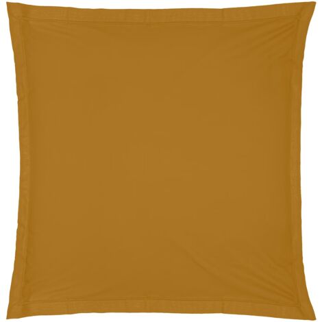 1 Taie d'oreiller percale de coton uni 63 x 63 cm Harmonie mordore (1/2)